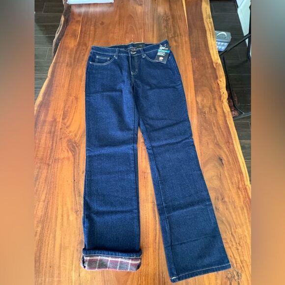 Dickies flannel lined straight leg jeans nwt sz size8 eight - Picture 1 of 6